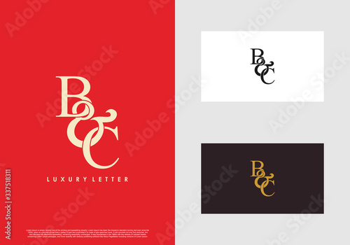 Initial letter B & C BC luxury art vector mark logo template.