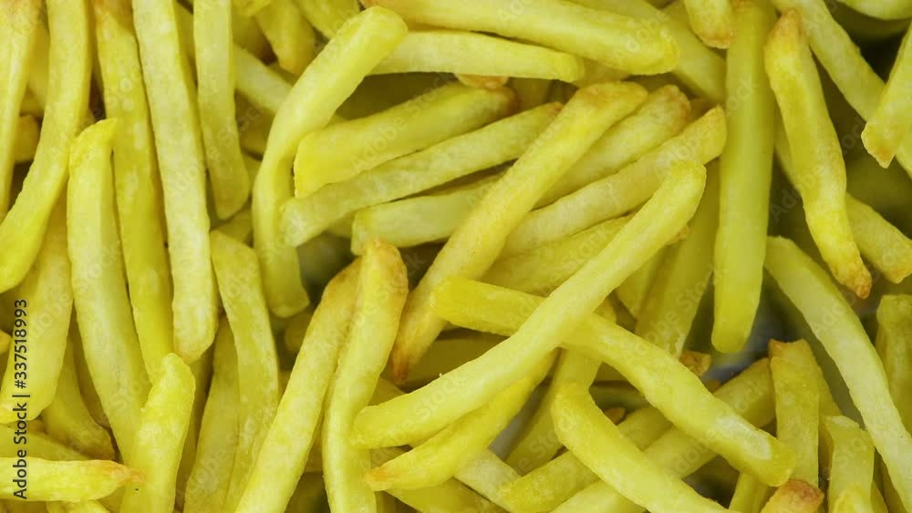 French Fries on a rotating plate (seamless loopable)