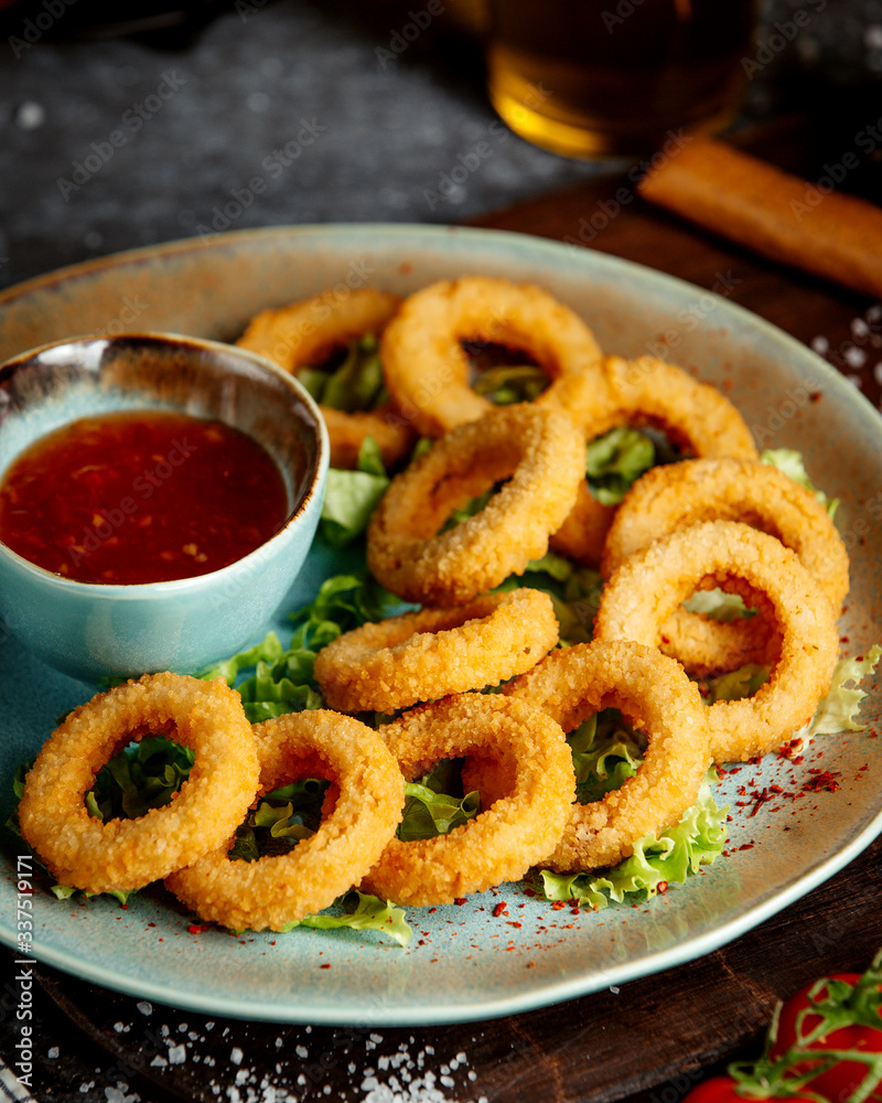 fried rings with sweet chili fried rings with sweet chili