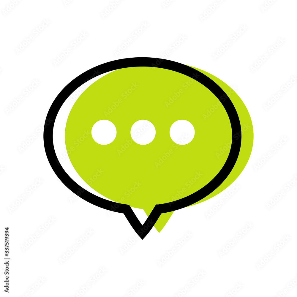 Fototapeta premium Chat logo icon design, comment symbol, bubble speech and dots