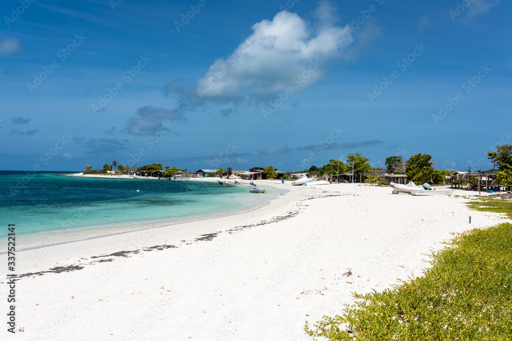 Obraz premium Tropical white beach in Cayo Cransky (Los Roques Archipelago, Venezuela).