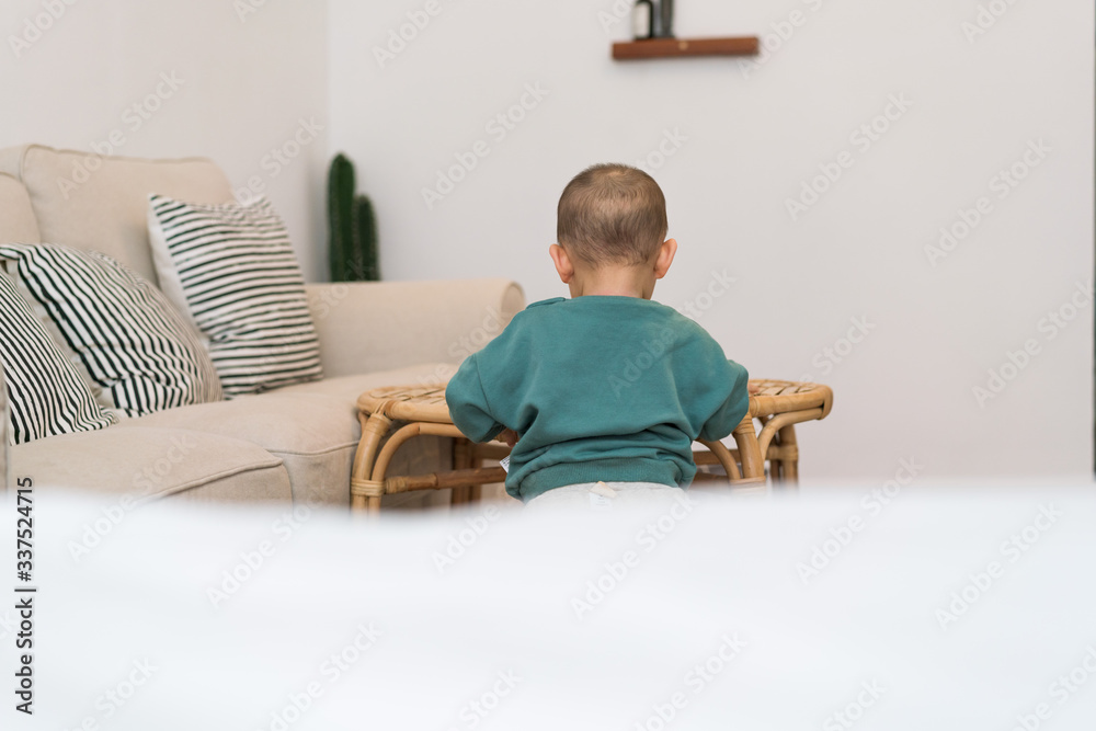 Fototapeta premium Asian infants playing in the room