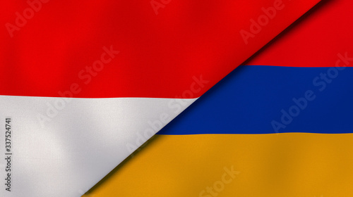 Free Download The flags of Indonesia and Armenia. News, reportage, business background. 3d illustration - GFXLoad