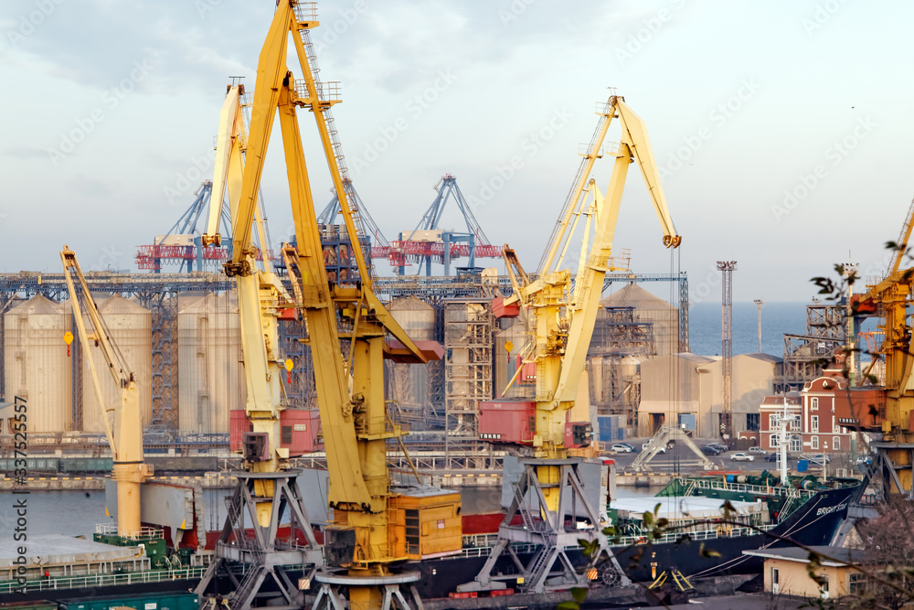 Sea port for loading and unloading ships in Odessa. Sea port for loading and unloading ships in Odessa.