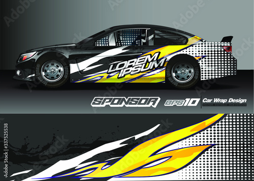 abstract background vector for racing car wrap design and vehicle livery   