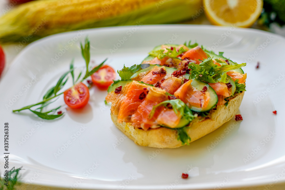 sandwich with bread fish and cucumber sandwich with bread fish and cucumber