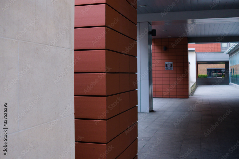 Fototapeta premium Close up of wall in covered pathway