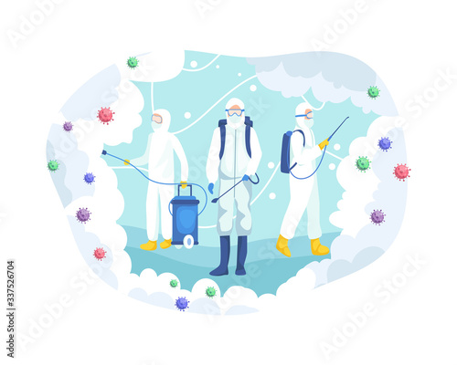 Vector illustration Virus disinfection concept