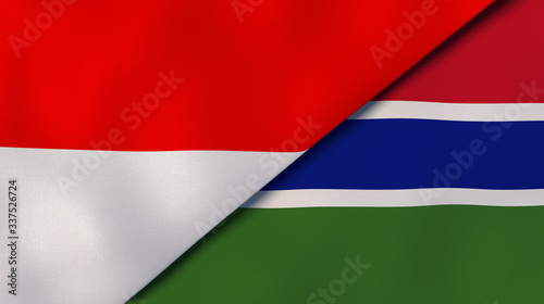 The flags of Indonesia and Gambia. News, reportage, business background. 3d illustration Free Download The flags of Indonesia and Gambia. News, reportage, business background. 3d illustration - GFXLoad