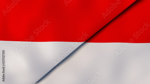 Free Download The flags of Indonesia and Indonesia. News, reportage, business background. 3d illustration - GFXLoad