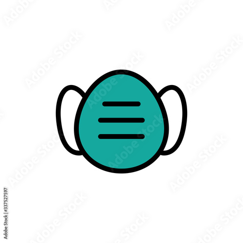 Breathing medical respiratory mask vector icon. Pandemic virus protection face masking.