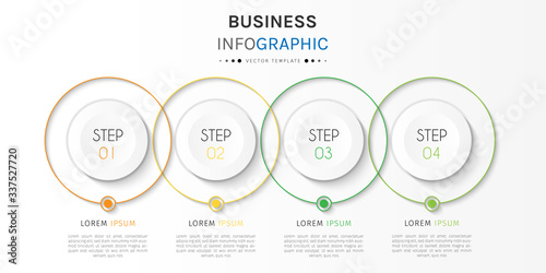 Business infographic element with options, steps, number vector template design