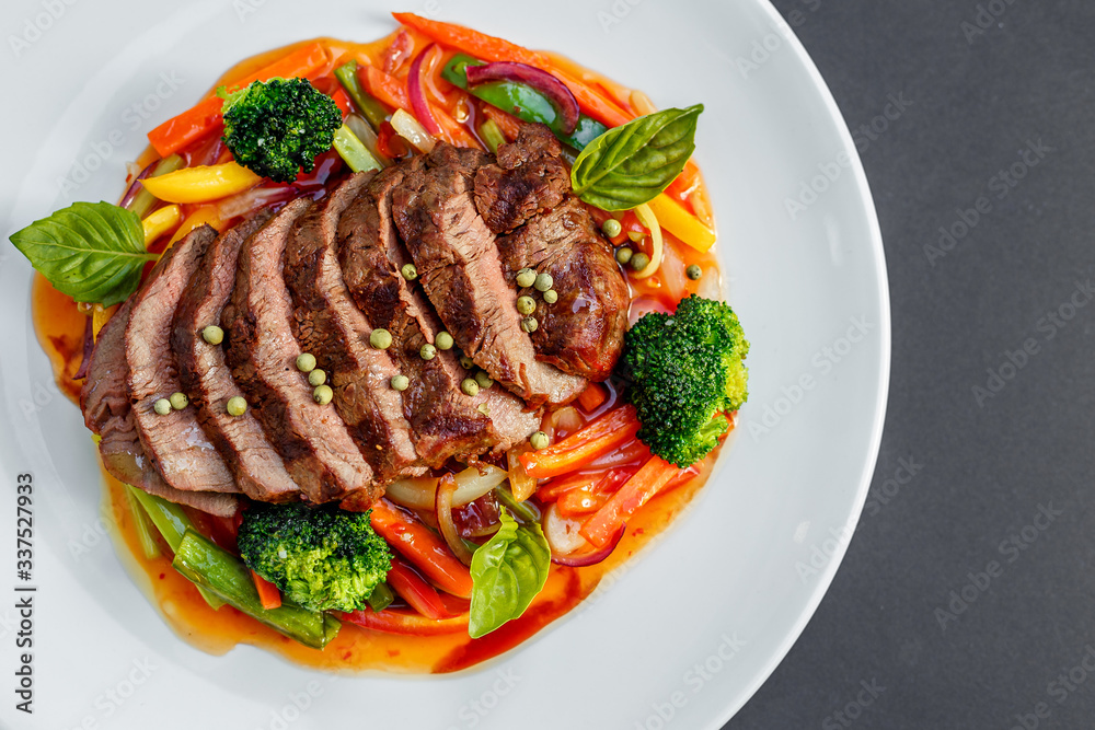 beautiful dishes with beef peas and vegetables, healthy food beautiful dishes with beef peas and vegetables, healthy food