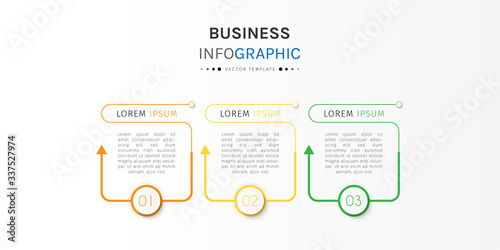 Business infographic element with options, steps, number vector template design