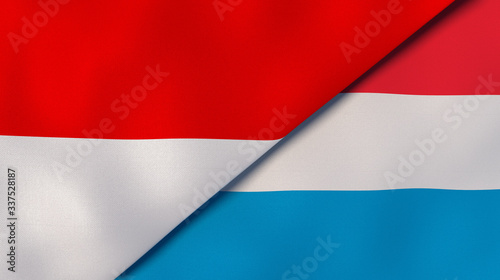Free Download The flags of Indonesia and Luxembourg. News, reportage, business background. 3d illustration - GFXLoad