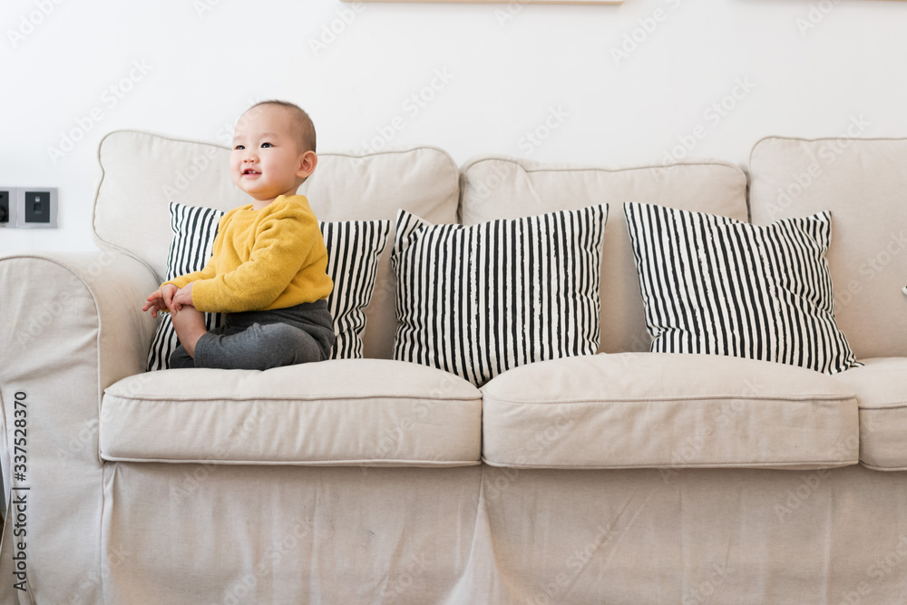 Asian baby living in the room Asian baby living in the room