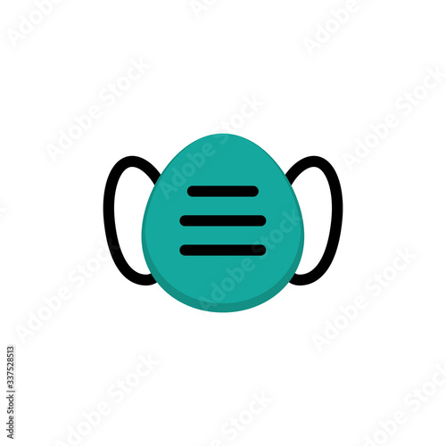 Breathing medical respiratory mask vector icon. Pandemic virus protection face masking.