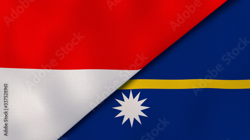 Free Download The flags of Indonesia and Nauru. News, reportage, business background. 3d illustration - GFXLoad