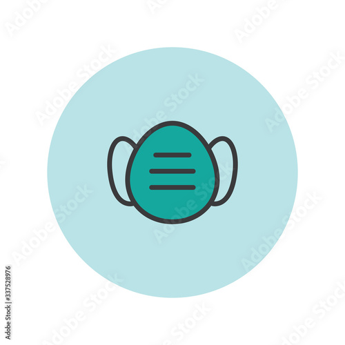 Breathing medical respiratory mask vector icon. Pandemic virus protection face masking.
