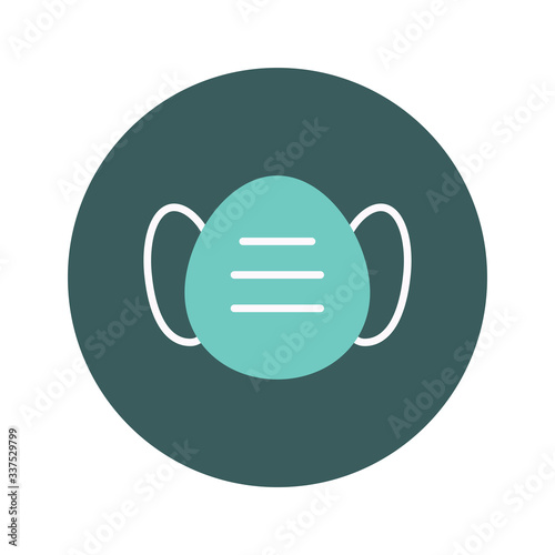 Breathing medical respiratory mask vector icon. Pandemic virus protection face masking.