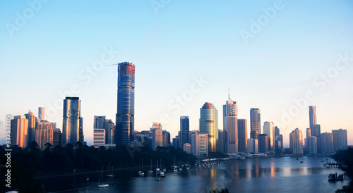 Fototapeta Naklejka Na Ścianę i Meble -  Brisbane sunset skyline