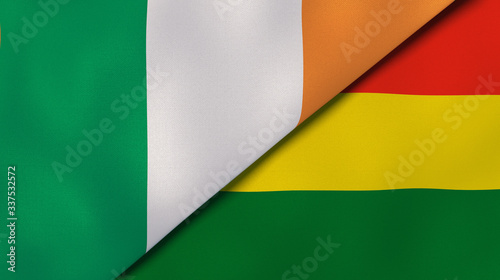 Free Download The flags of Ireland and Bolivia. News, reportage, business background. 3d illustration - GFXLoad