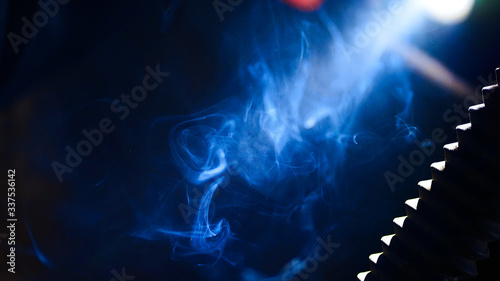 Blue cigarette smoke
