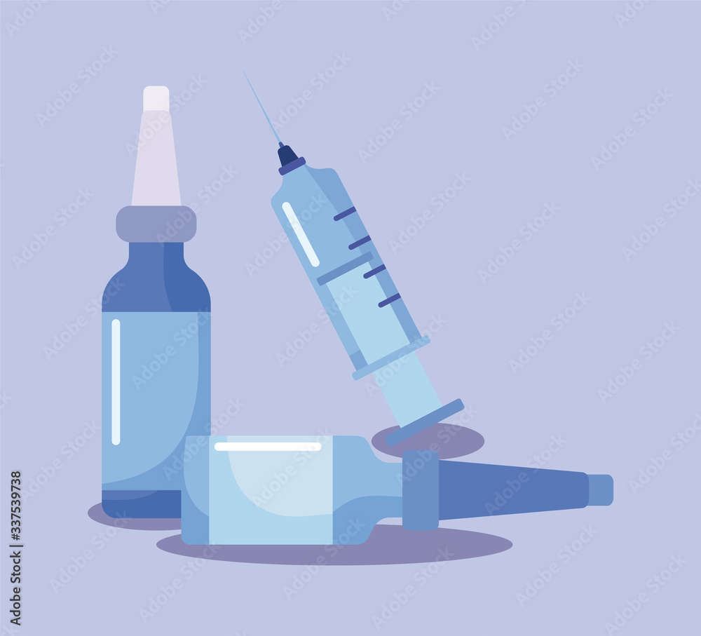 vaccination and health, vaccine, ampoule and syringe vaccination and health, vaccine, ampoule and syringe