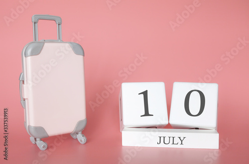 July 10, time for a summer holiday or travel, vacation calendar