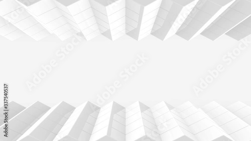 Loop able abstract modern art white cube boxes stack pattern graphic wall  design template footage background.