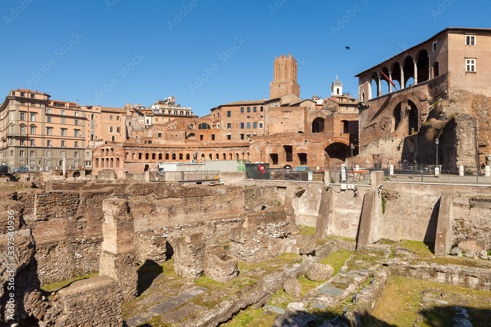 Trajan Forum (Forum Traiani or Foro di Traiano). Imperial forum in ancient Rome. Rome, Italy
