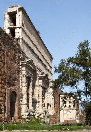 The Porta Maggiore (Larger Gate) and the tomb of Marcus Vergilius Eurysaces the baker in Rome, Italy photo