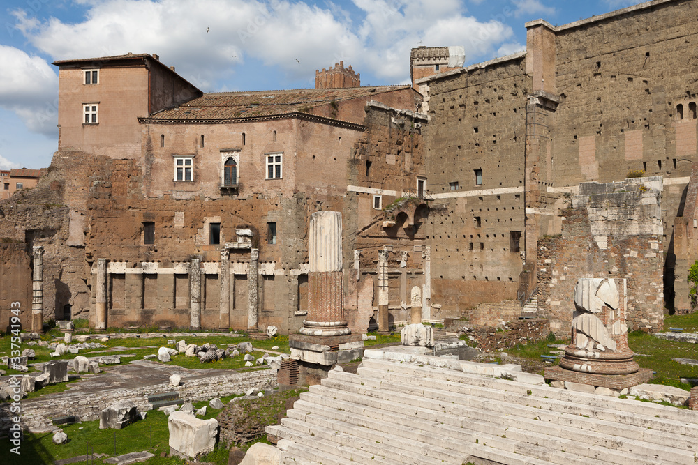 The Forum of Augustus (Foro di Augusto). Imperial forums of Rome, Italy