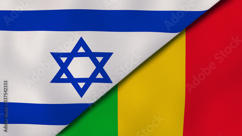 The flags of Israel and Mali. News, reportage, business background. 3d illustration photo