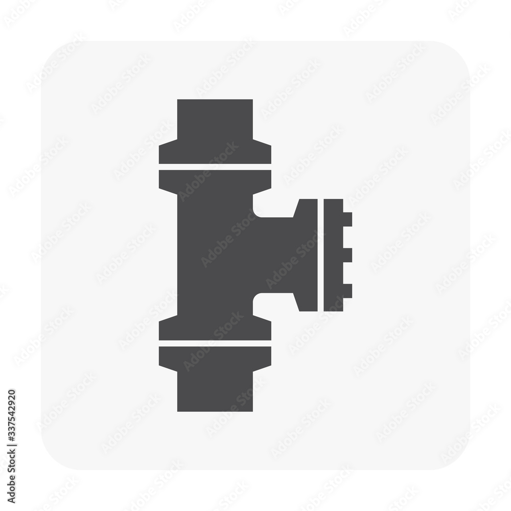 Pipe vector icon. Connection by flange fitting. Part for pipeline construction to transportation water, oil and gas. Also for water supply infrastructure, wastewater treatment, plumbing and irrigation Pipe vector icon. Connection by flange fitting. Part for pipeline construction to transportation water, oil and gas. Also for water supply infrastructure, wastewater treatment, plumbing and irrigation