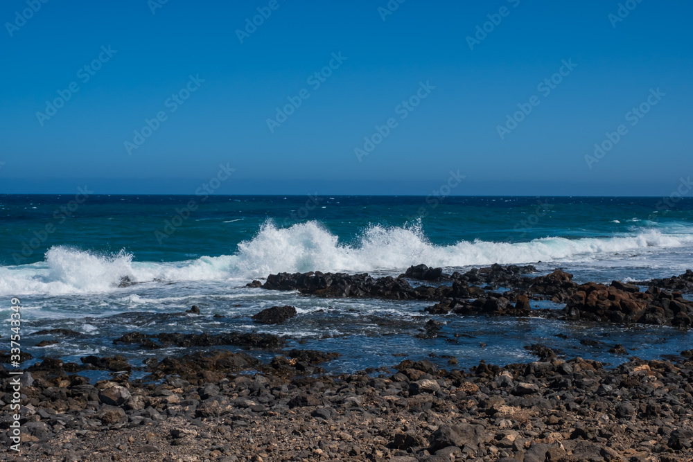 Fuerteventura, Canary Islands, Spain in october 2019 Puerto del Rosario beach.
