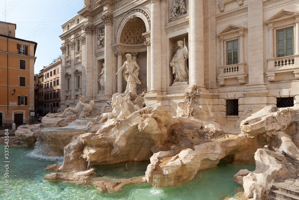 The Trevi Fountain (Fontana di Trevi). Fountain in the Trevi district in Rome, Italy