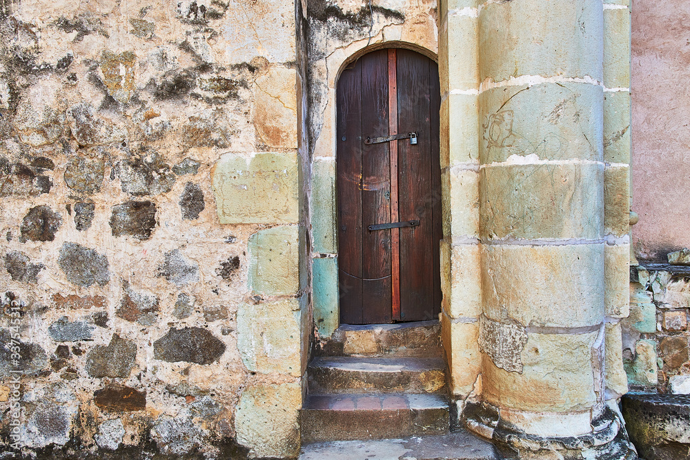 Old door and column Old door and column