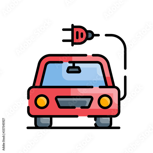 Vehicle Emission Contro Vector Icon Style Illustration.