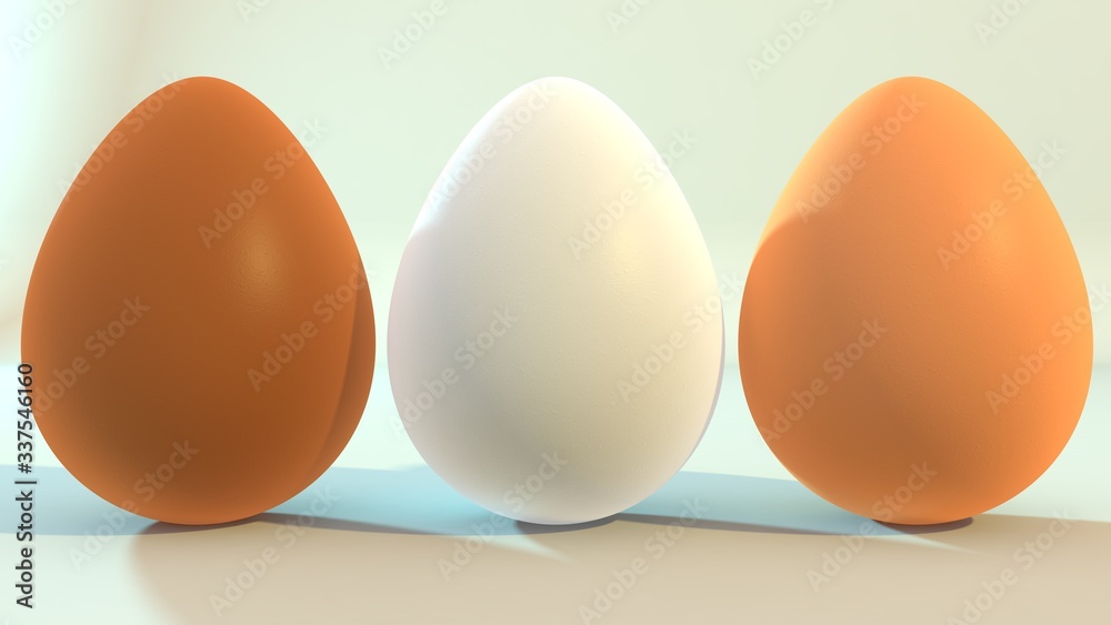 Eggs of different colors stand in a row Eggs of different colors stand in a row