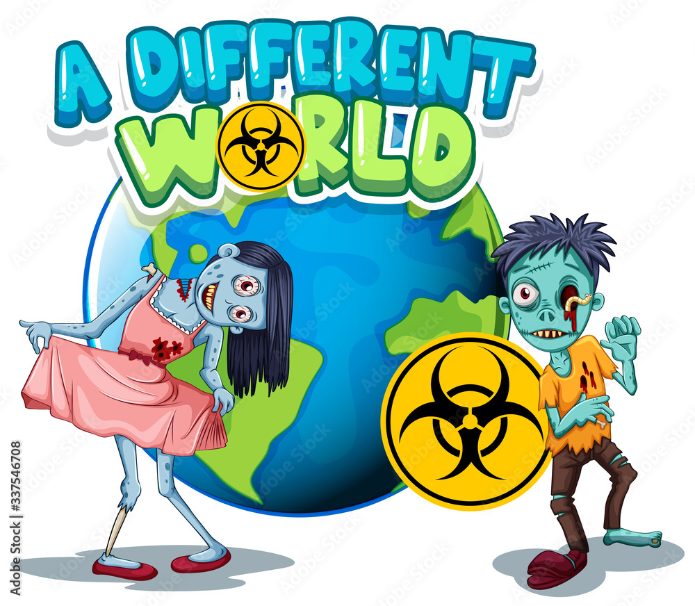 Fototapeta premium Font design for word a different world