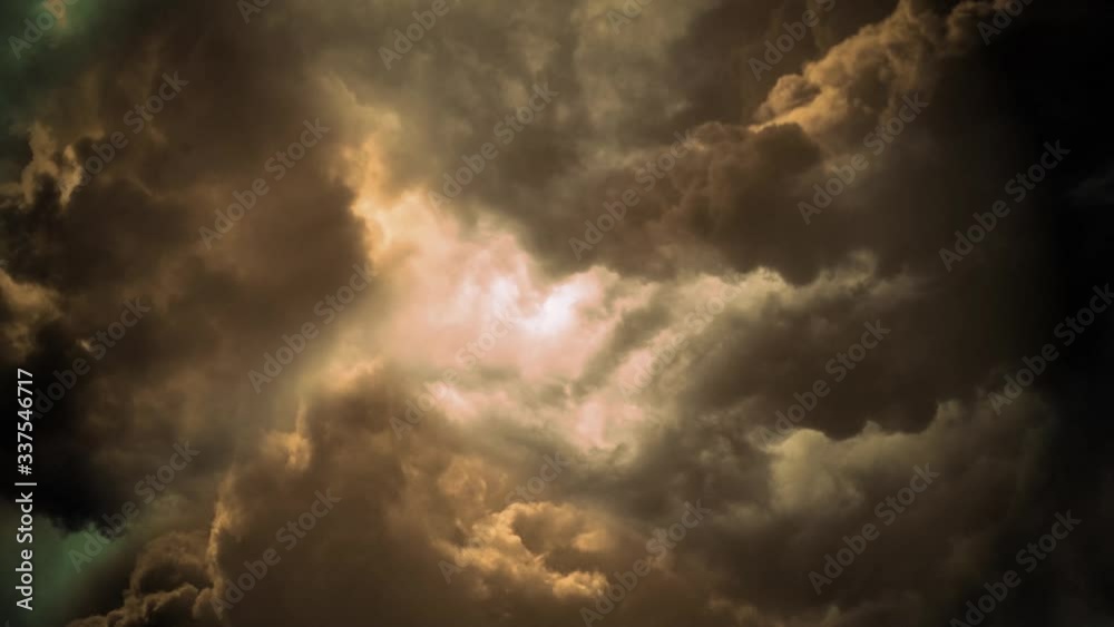 Flying through a lightning storm. 4K realistic animation of storm clouds in the sky. The camera travels forwards and spins slowly as lightning flashes. Flying through a lightning storm. 4K realistic animation of storm clouds in the sky. The camera travels forwards and spins slowly as lightning flashes.