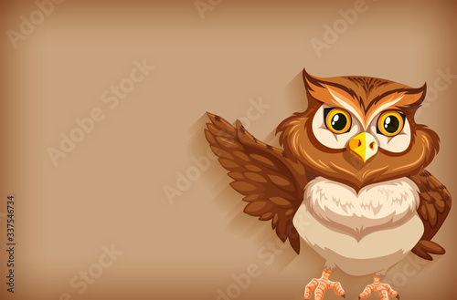 Background template with plain color and cute owl