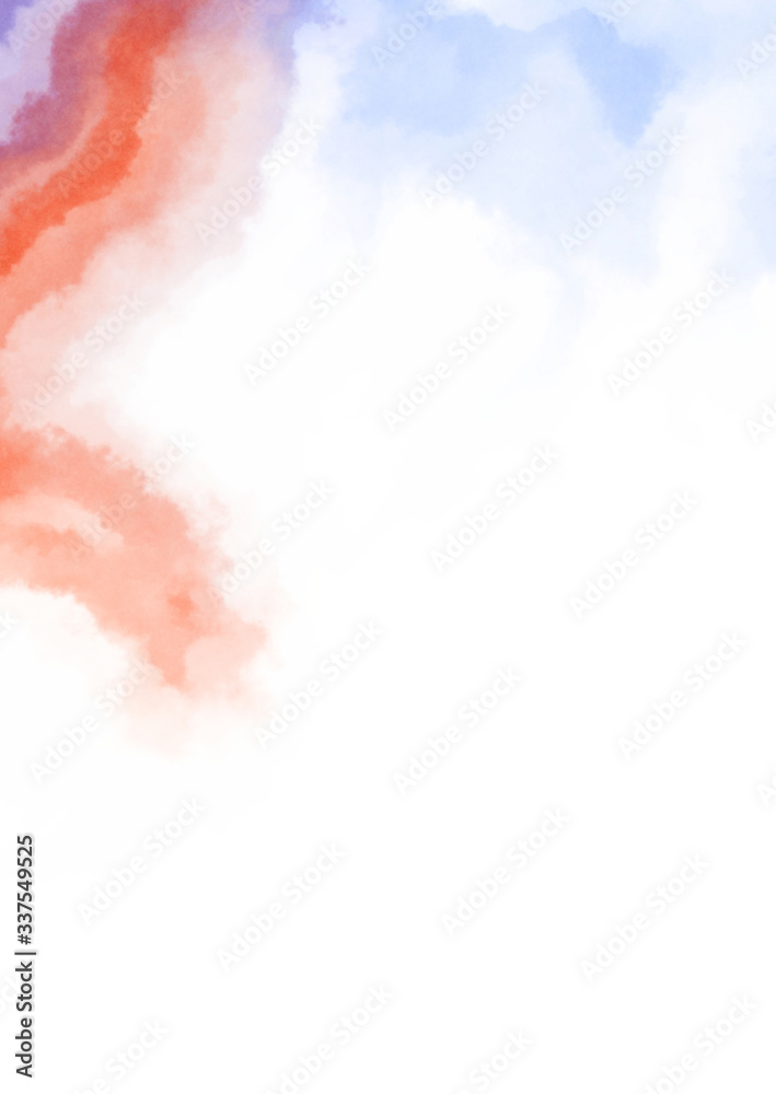 Abstract colorful watercolor on white background. Digital art painting.
