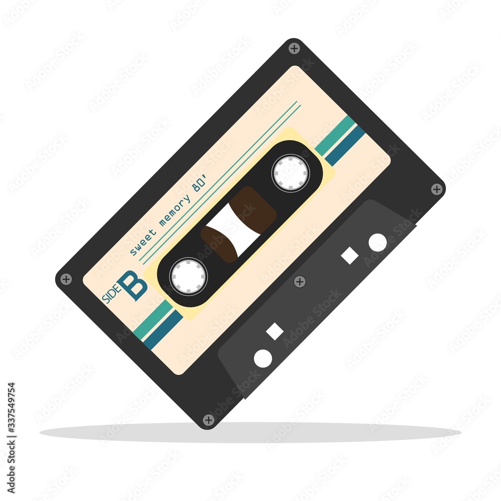 Fototapeta premium Retro audio music cassette tape. cassette tape illustration. background. vector