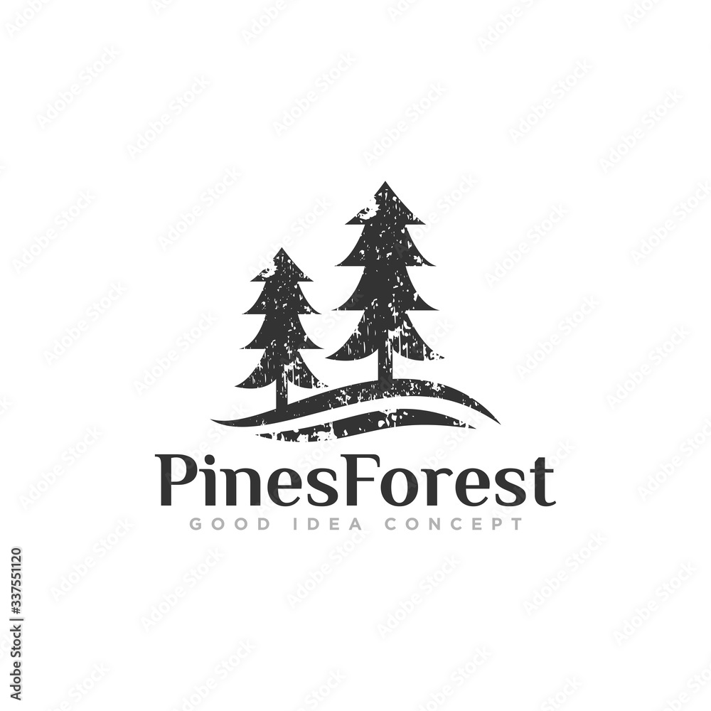 Pine Tree Logo Design Vector