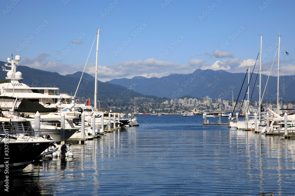 Vancouver, America - August 18, 2019: Vancouver port view, Vancouver, America