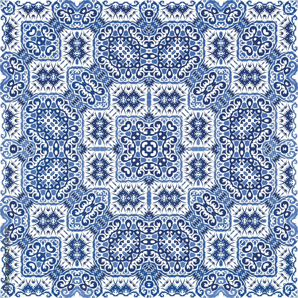 Fototapeta Portuguese vintage azulejo tiles.