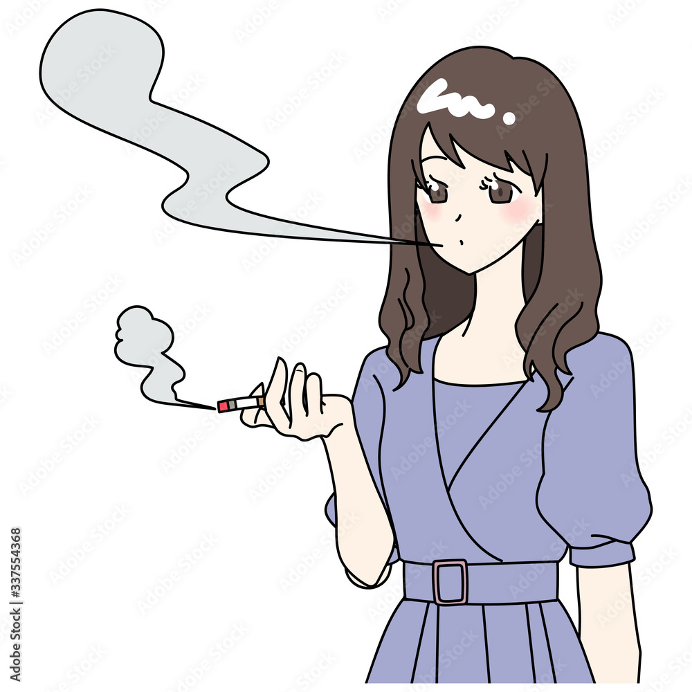 Woman smoking a cigarette