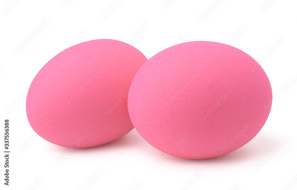 Pink eggs (preserved eggs) isolated on a white background.
